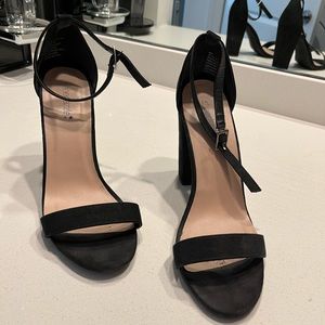 Black strappy heels